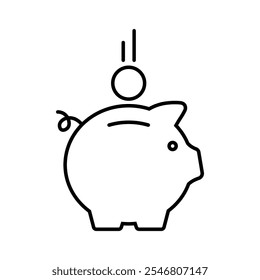 Piggy bank icon. Vector illustration.