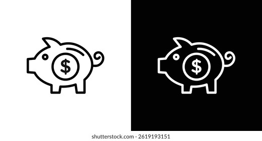 Piggy bank icon. vector illustration, pictogram isolated. editable