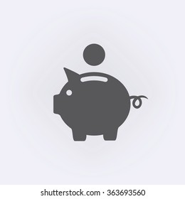 Piggy bank icon . Vector illustration