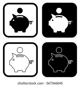 Piggy bank icon . Vector illustration
