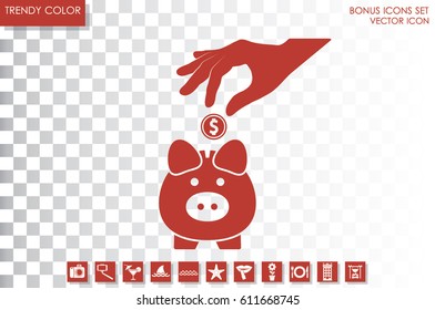 Piggy bank icon vector illustration