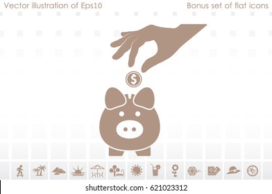 Piggy bank icon vector illustration