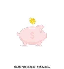 Piggy bank icon. Vector illustration on white background