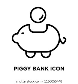 Piggy bank icon vector isolated on white background, Piggy bank transparent sign , line symbol or linear element design in outline style