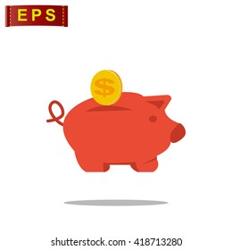piggy bank icon, vector piggy bank icon, isolated investment symbol
