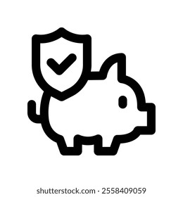 piggy bank icon. vector line icon for your website, mobile, presentation, and logo design.