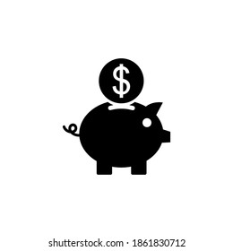 Piggy bank icon vector. piggy money icon