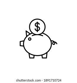 Piggy Bank Icon Vector. Piggy Money Icon