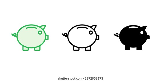 Piggy bank icon vector. piggy money icon