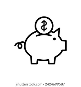 Piggy bank icon vector. piggy money icon