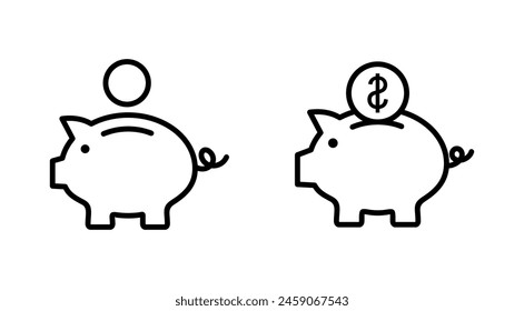 Piggy bank icon vector. piggy money icon