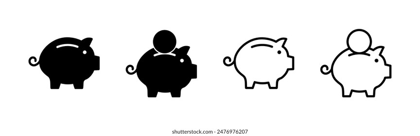 Piggy bank icon vector. piggy money icon