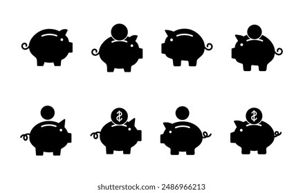 Piggy bank icon vector. piggy money icon