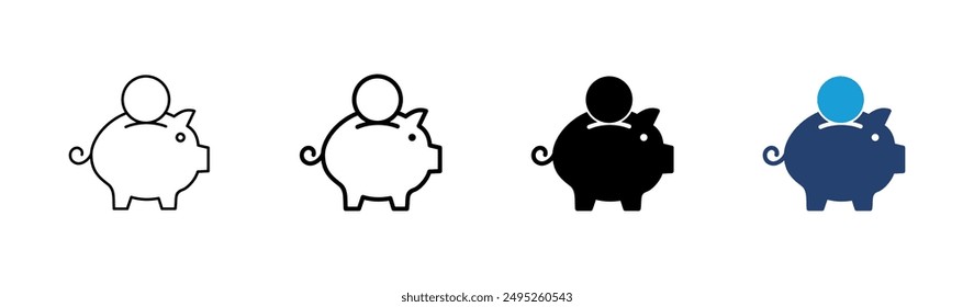 Piggy bank icon vector. piggy money icon