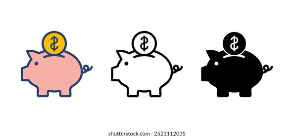 Piggy bank icon vector. piggy money icon
