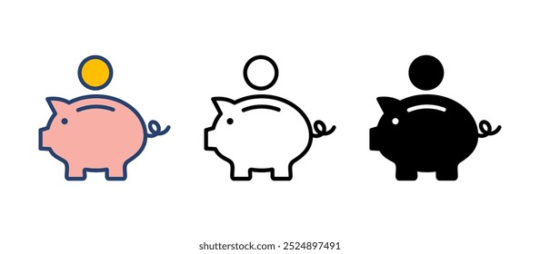 Piggy bank icon vector. piggy money icon