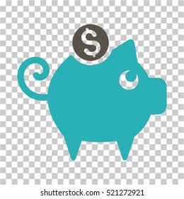 Piggy Bank icon. Vector pictogram style is a flat symbol, color, chess transparent background. Designed for software and web interface toolbars and menus.
