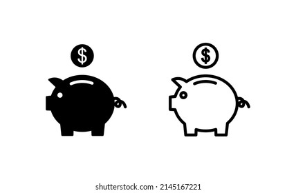 Piggy bank icon vector. Bank sign and symbol