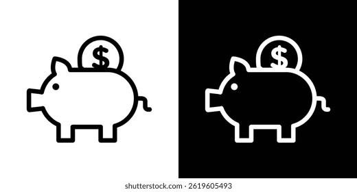 Piggy bank icon Vector symbol in trendy flat style