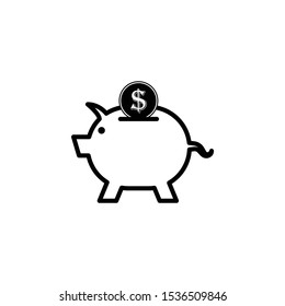 Piggy bank Icon Vector Template Flat Design