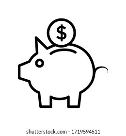 piggy bank icon vector template