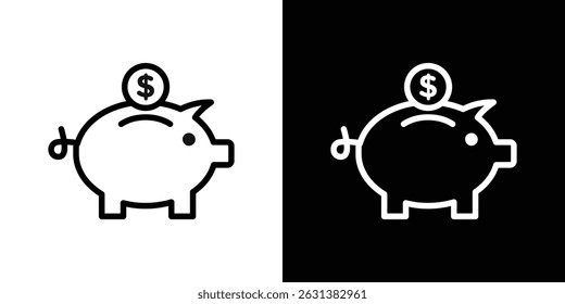 Piggy bank icon vector for web, computer and mobile apps