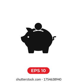 Piggy bank icon.Cash bank vector illustration.Earnings concept