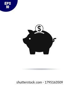 Piggy bank icon.Cash bank vector illustration.Earnings concept