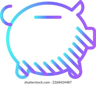 Piggy bank Icons with purple blue outline style