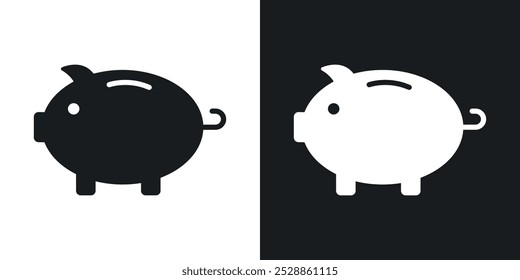 Piggy bank icons. solid style vector