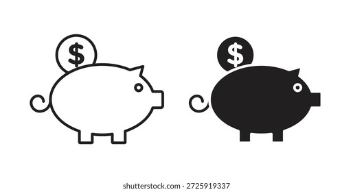 Iconos de hucha. Icono lineal de Vector aislado sobre fondo blanco.