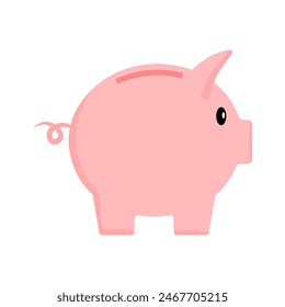 Piggy bank isolated on white background. Vector illustration
