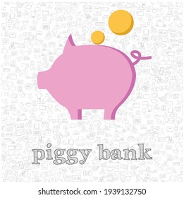 Piggy bank isolated vector flat clipart. Piggy bank isolated vector flat clipart. Piggy bank isolated vector flat clipart. 