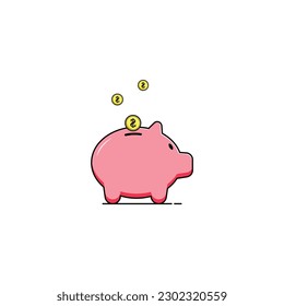 Piggy bank isolated vector graphics