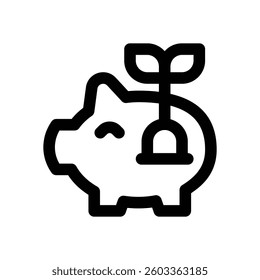 piggy bank line icon. Clean and minimalist vector icon for websites, mobile apps, presentations, and logos. Fully scalable and customizable for any project.