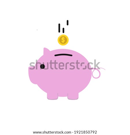 Piggy bank line icon in flat style. Graphic illustration. Money box sign. Pig container symbol or business concept. Deposit logo. For website design, app, ui, ux, infographic. Vector EPS 10