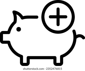 piggy bank line icon illustration vector