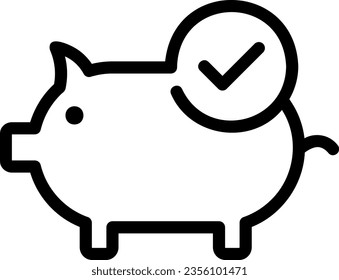 piggy bank line icon illustration vector