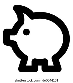 Piggy Bank Line Vector Icon