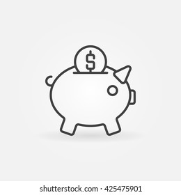 Piggy bank linear icon