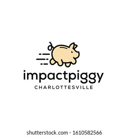 piggy bank logo simple clean and elegant pig