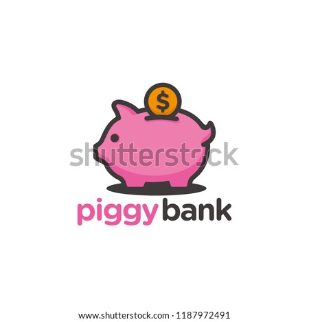 piggy bank logo template stock vector royalty free 1187972491