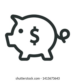 piggy bank - minimal line web icon. simple vector illustration. concept for infographic, website or app.