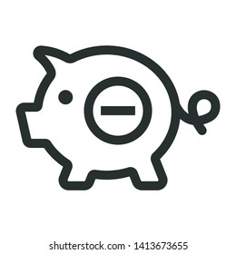 piggy bank - minimal line web icon. simple vector illustration. concept for infographic, website or app.