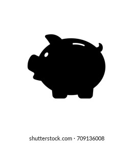 Piggy bank. Money box. Vector icon. Save money concept.