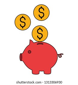 piggy bank money coins dollar