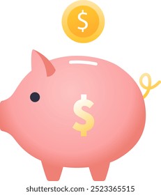 Piggy Bank money icon Finance Investment Clipart Illustration Icon Set