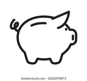 piggy bank money icon line isolated