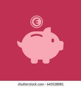 Piggy bank money saving business icon flat pig. Pink piggy bank flat icon money saving business icon money coin logo bank credit rich price dollars euro protection creditor