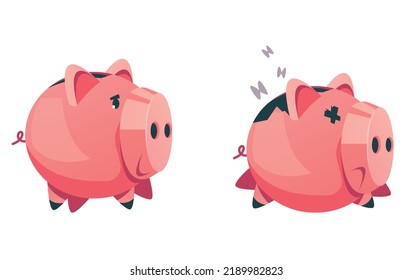 Piggy bank money savings banking finance concept graphic design illustration